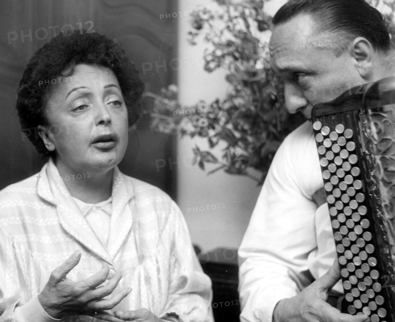 Piaf with her accordionist Marc Brunel, September 1960