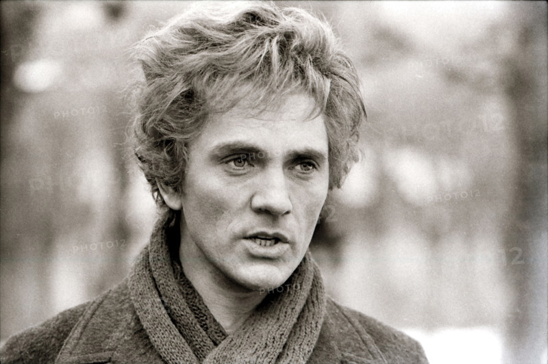 Terence Stamp on the set of a film