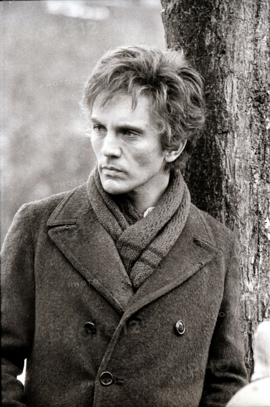 Terence Stamp on the set of a film
