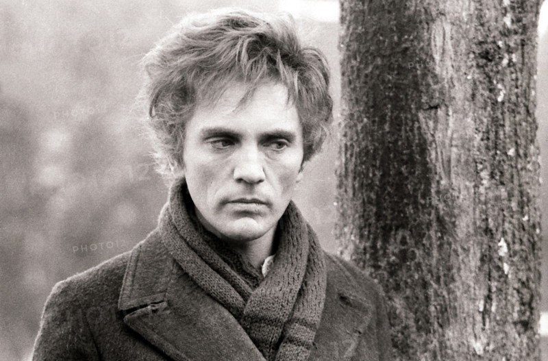 Terence Stamp on the set of a film