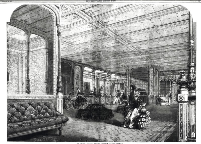 Illustration du grand salon du "Great Eastern"