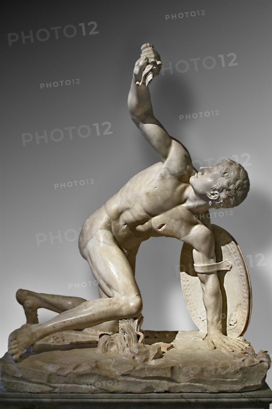 Torso Of Discobolus Restored As Wounded Warrior.Marble Sculpture