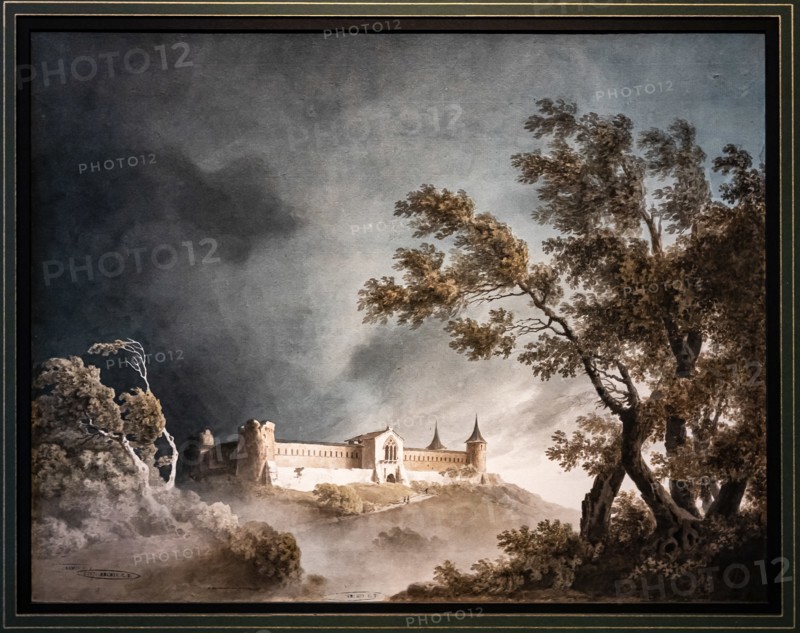 Giovanni Battista De Gubernatis: "Landscape in the storm and castle"