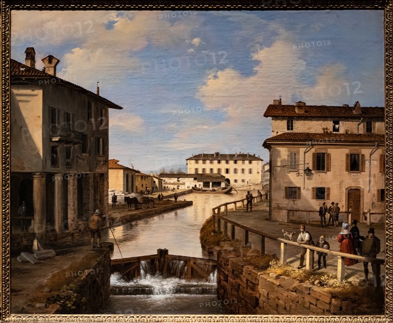 Angelo Inganni "View of the Naviglio Canal from the bridge of St. Mark"
