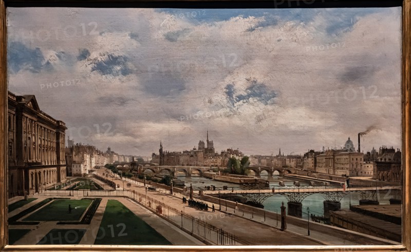 Ippolito Caffi: "View of Paris from the Louvre Palace"