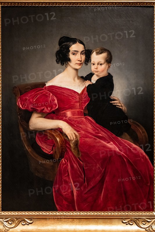 Francesco Hayez: "Portrait of  Countess Teresa Zumali Marisili and her son Giuseppe"