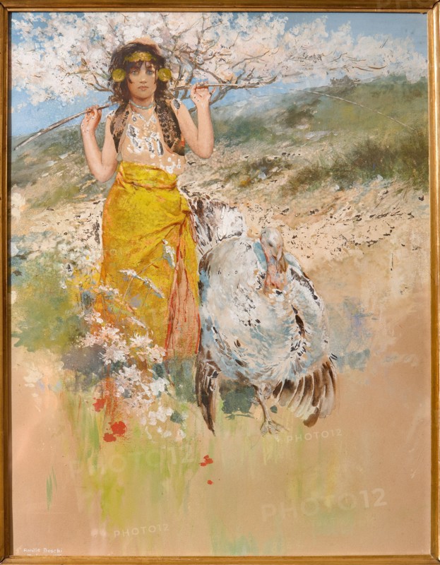 Achille Boschi (1852-1930), "The Guardian of Turkeys", 1890