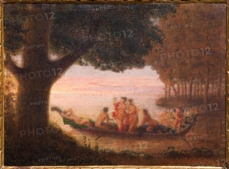 Luigi Asioli (1817-1877), "Lake and Nymphs"