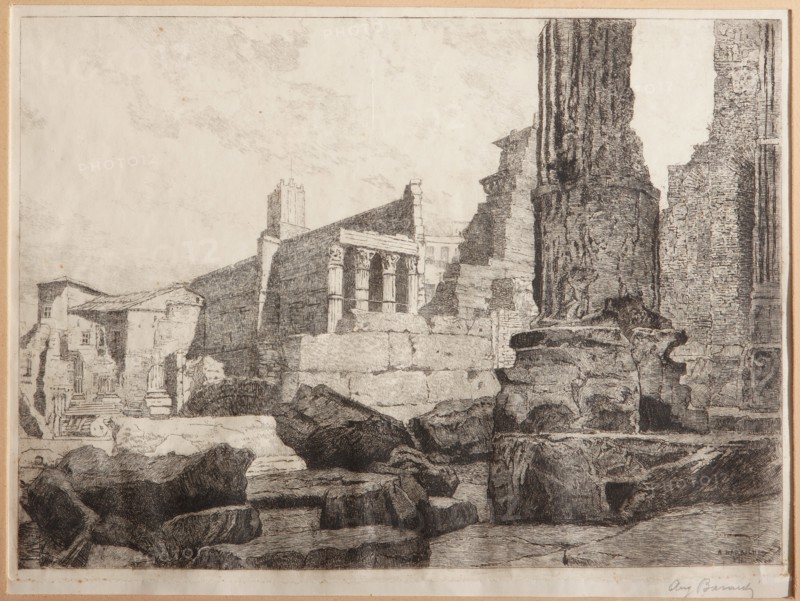 Augusto Baracchi (1878-1942), "Rome, The Forum of Augustus, The Temple of Mars Ultore"