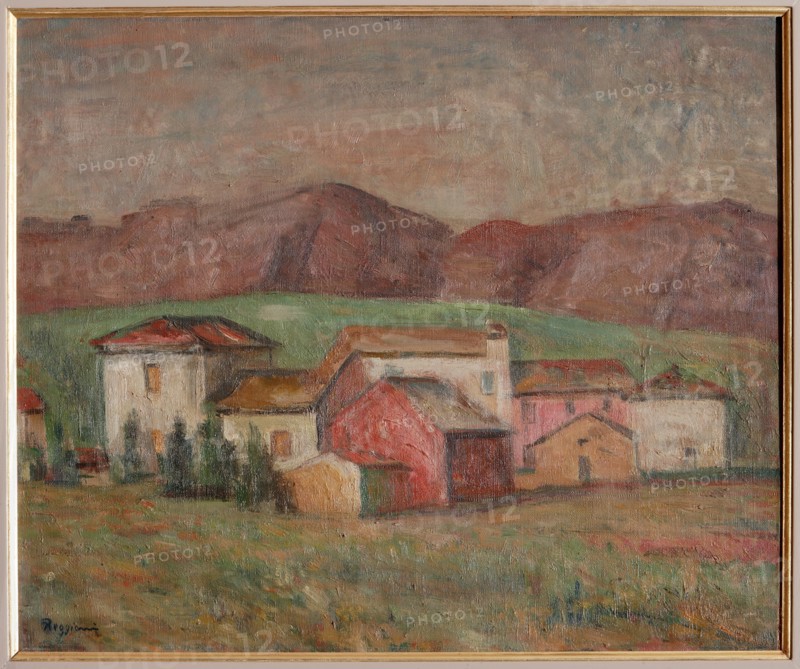 Giuseppe Graziosi (1879-1942), "Village at the Foot of the Mountains"