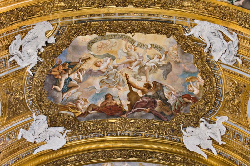 Church of Jesus, the interior: the volta of the antechoir with frescoes