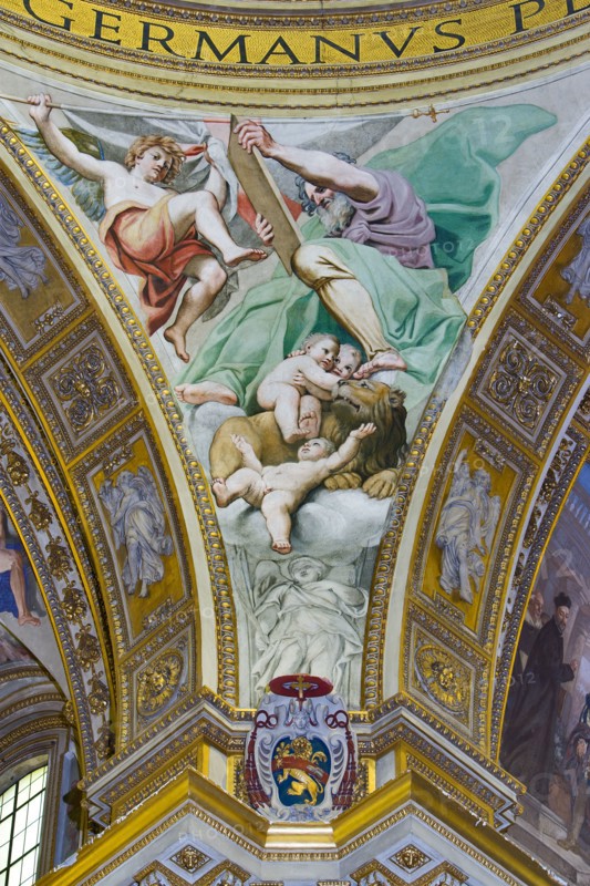 Basilica of St Andrew della Valle, Pendentive of the transept dome: "St Mark the Evangelist"