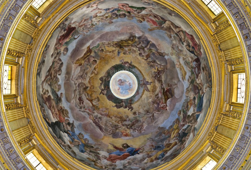 Basilica of St Andrew della Valle: the dome vault with "Glory of Paradise"