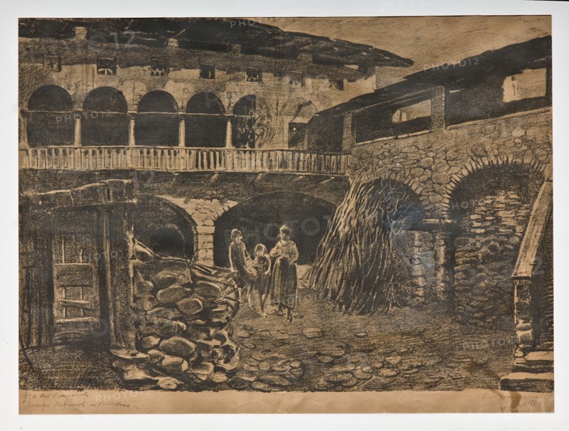 Mario Vellani Marchi (1895 - 1979), "Medieval Ruins in Valtellina"