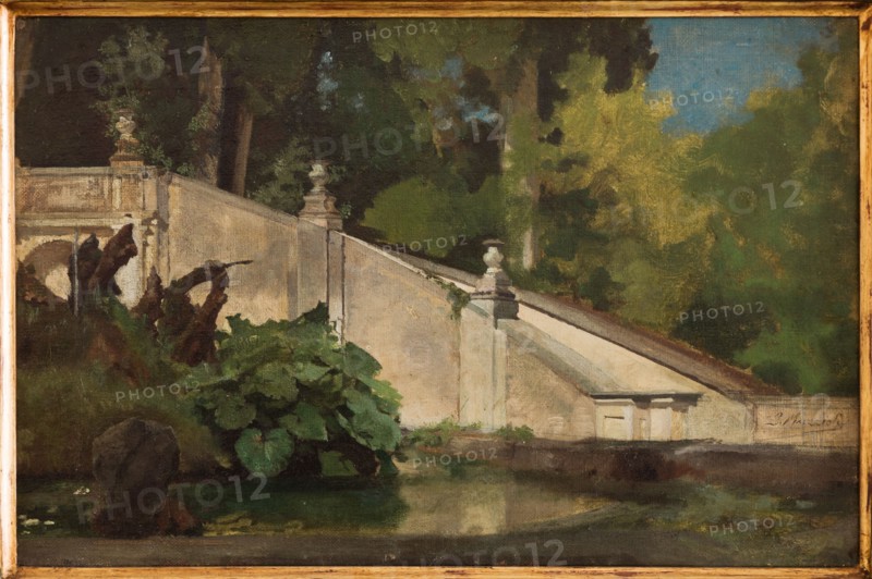 Giovanni Muzzioli (1854 - 1894); "Flight of Steps with Pond"