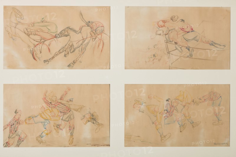 Ferruccio Venturelli (1888 - 1969); "Four Caricature"; mixed media