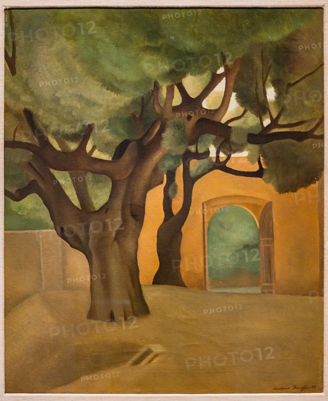 Museo Novecento: "Square with trees", by Antonio Donghi,1925
