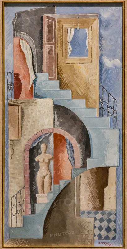 Museo Novecento: "Statue and Staircase", by Renato Paresce, 1931