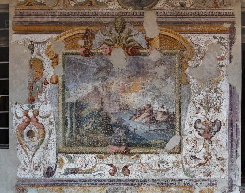 Fontanellato, Rocca Sanvitale, the lodge of the fortress: fresco