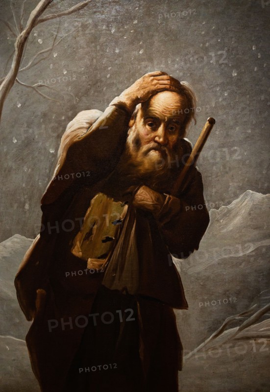Brescia, Pinacoteca Tosio Martinengo: "Old Man in the Snow" by Antonio Cifrondi