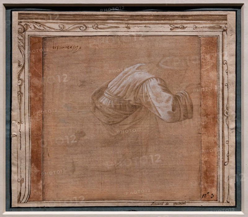 "Drapery, study for the figure of Caspar in the Adoration of Magi, by Filippo Lippi