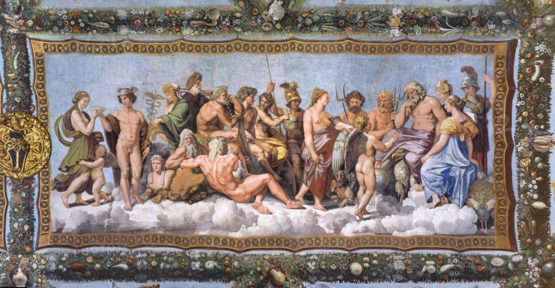Rome, Villa Farnesina, Loggia of Cupid and Psyche: view of the vault