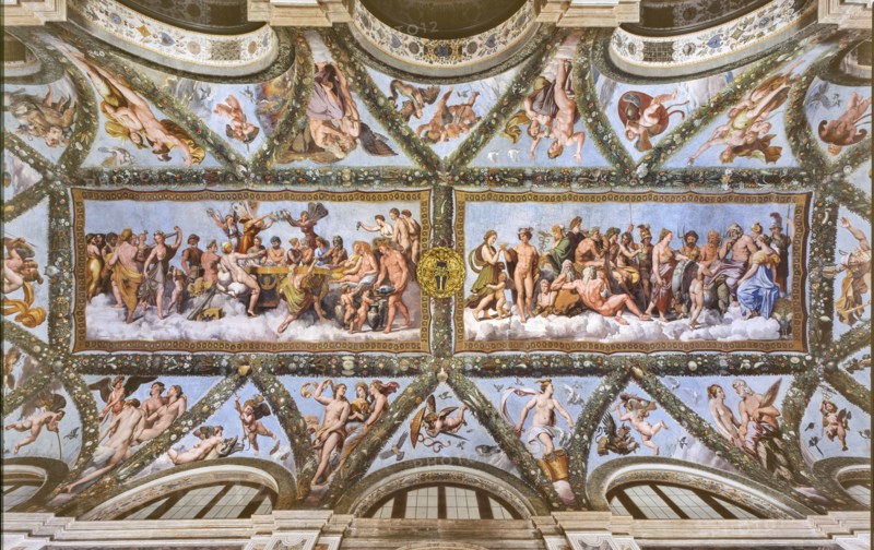Rome, Villa Farnesina, Loggia of Cupid and Psyche: view of the vault