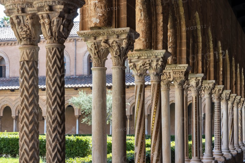 Monreale, Duomo, the cloister of the Benedectine monastery