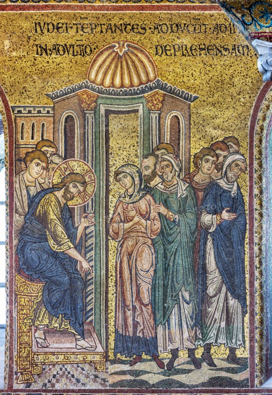 Monreale, Duomo: "Christ and the Woman Taken in Adultery"