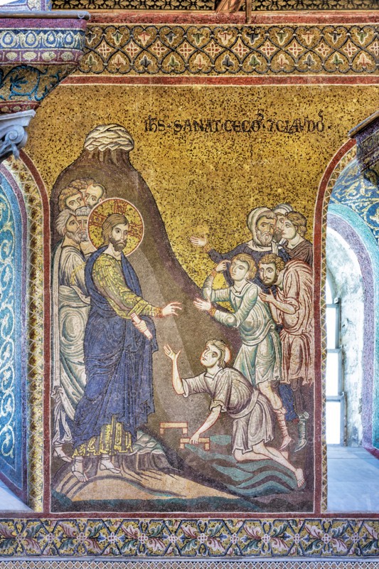 Monreale, Duomo: "Jesus healing blind men and cripples"