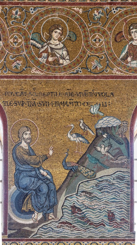 Monreale, Duomo: "Creation of fish and birds"