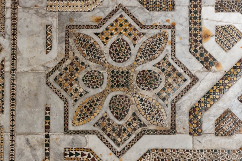 Monreale Cathedral, Northern transept: mosaic floor in opus sectile with geometric motifs