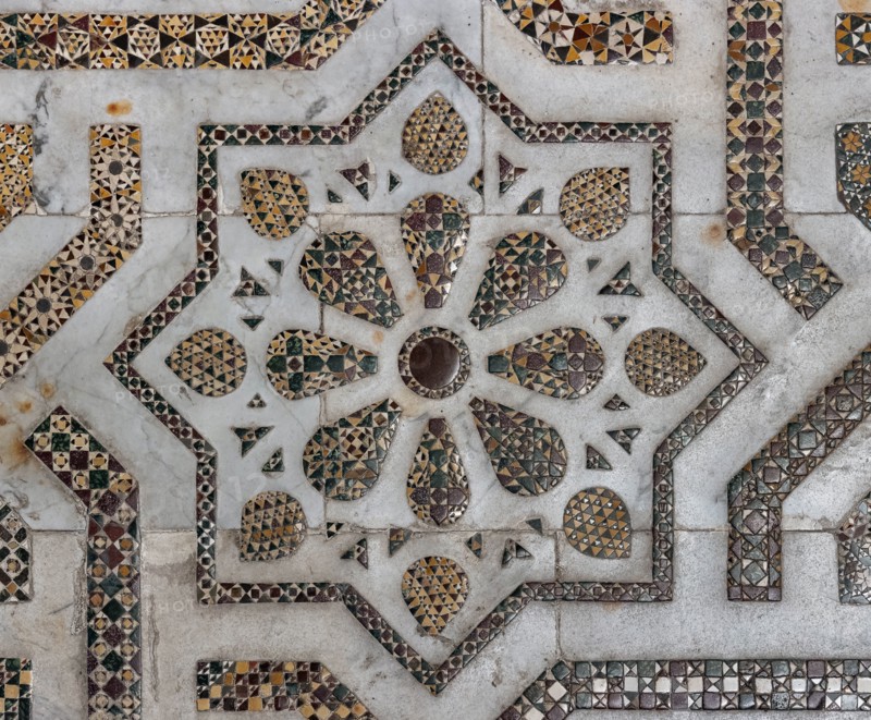 Monreale Cathedral, Northern transept: mosaic floor in opus sectile with geometric motifs