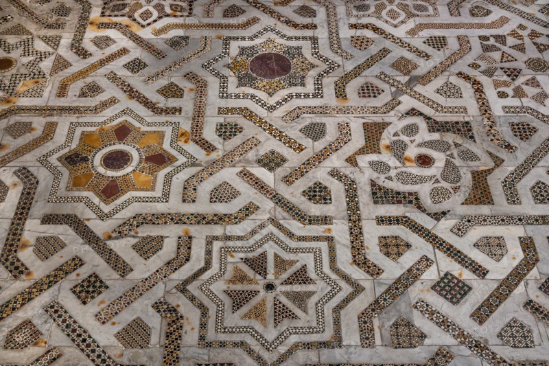 Monreale Cathedral, Northern transept: mosaic floor in opus sectile with geometric motifs