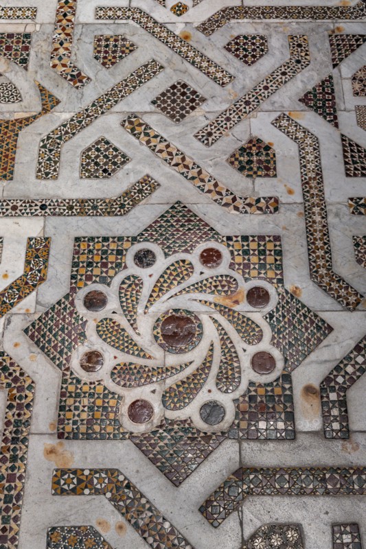 Monreale Cathedral, Northern transept: mosaic floor in opus sectile with geometric motifs