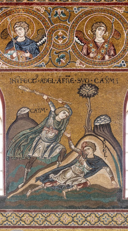 Monreale, Duomo: "Abel is killed by Cain"