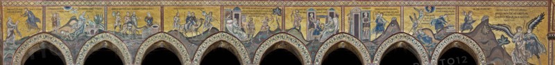 Cathedral of Monreale: the lower register of the northern wall of the nave