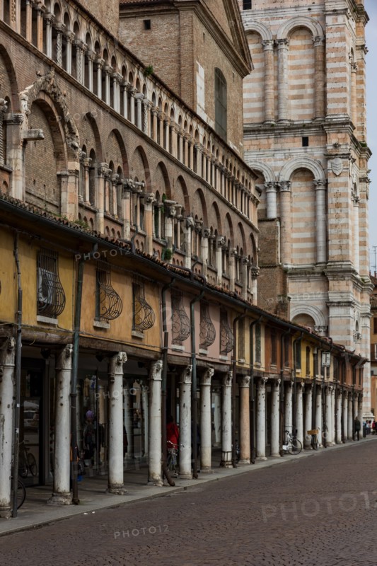 Ferrara, view of the Southern side of the Cathedral, dedicated to St. George