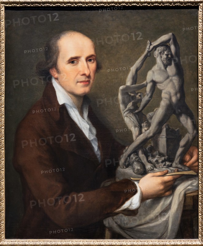 "Antonio Canova and the small model of Hercules and Lychas", by Angelika Kauffmann