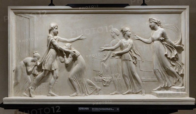 "Return of Telemachus to Ithaca and meeting with Penelope", by Antonio Canova