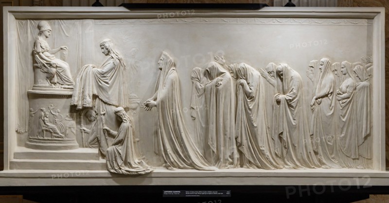 "Hecuba and the Trojan women offering the Peplum to Athena", by Antonio Canova