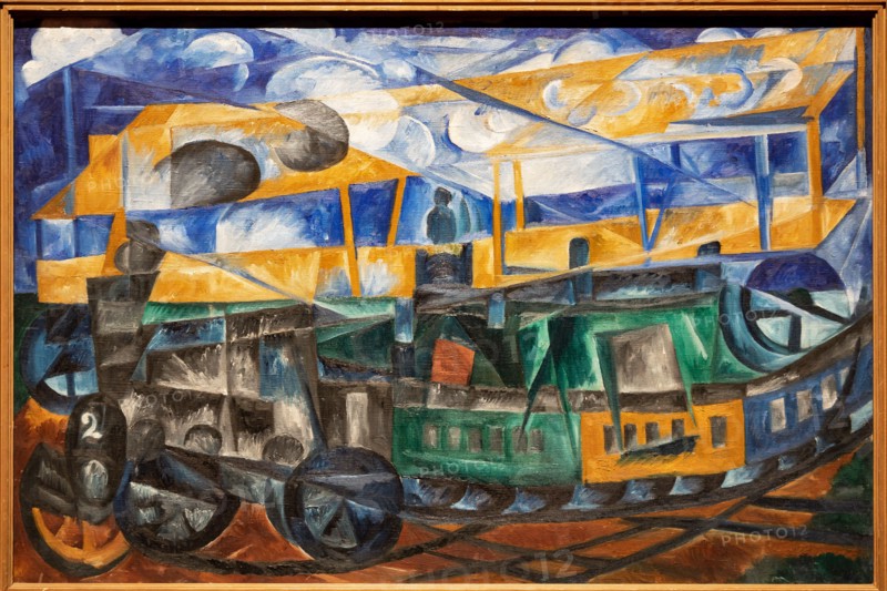 Goncharova, 'Airplane over a Train'