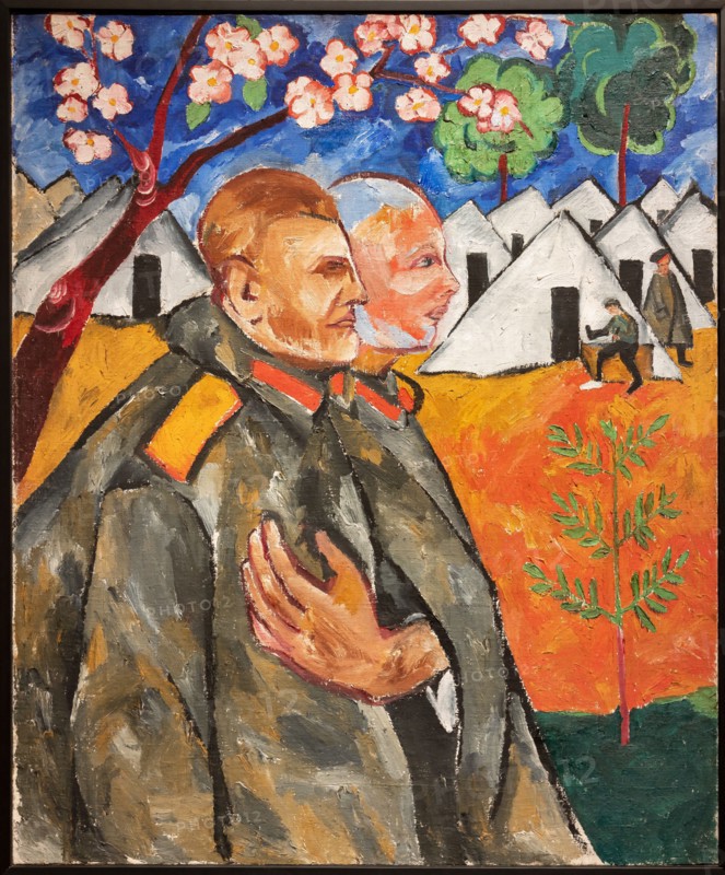 Goncharova, 'Portrait of Mikhail Larionov and his Platoon Commander'