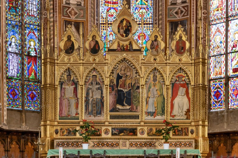 Niccolò Gerini and Giovanni del Biondo: 'Madonna Enthroned with the Four Doctors of the Church'