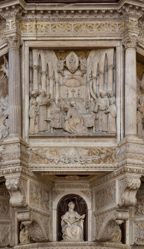 Benedetto da Maiano: 'Pulpit with scenes from the life of St. Francis'