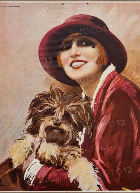 “Fernet Branca. Nella Regini con un cagnolino in braccio"