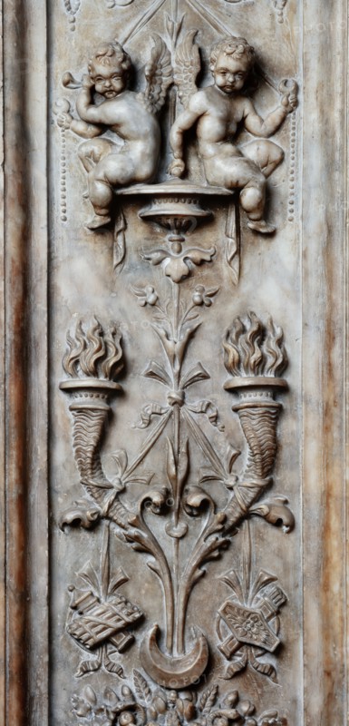 Exterior facade of the Piccolomini Library in Siena