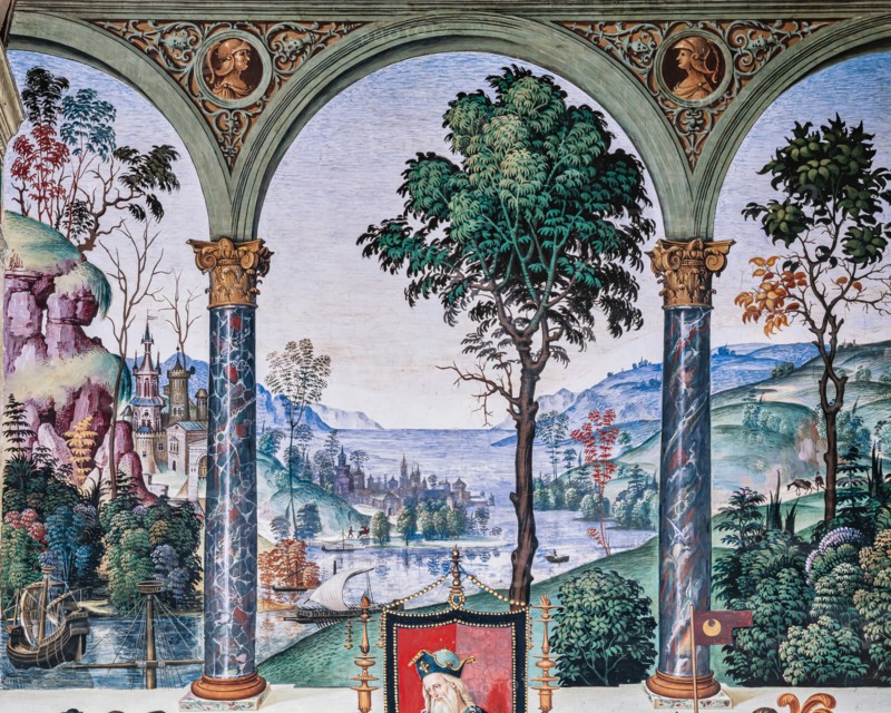 Fresco on the North-East wall of the Piccolomini Library in Siena