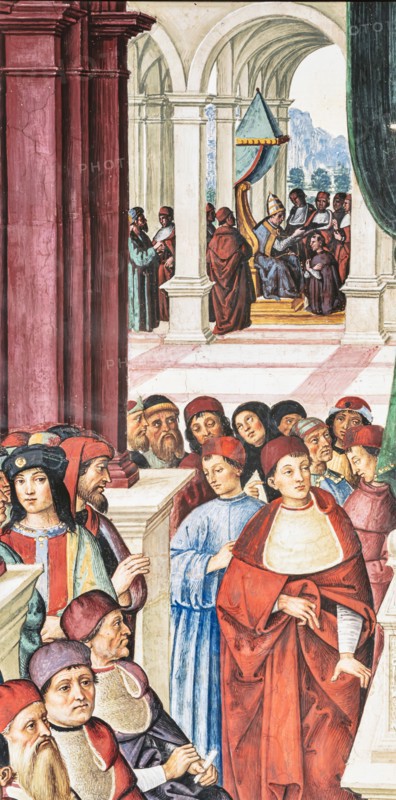 Fresco on the North-East wall of the Piccolomini Library in Siena