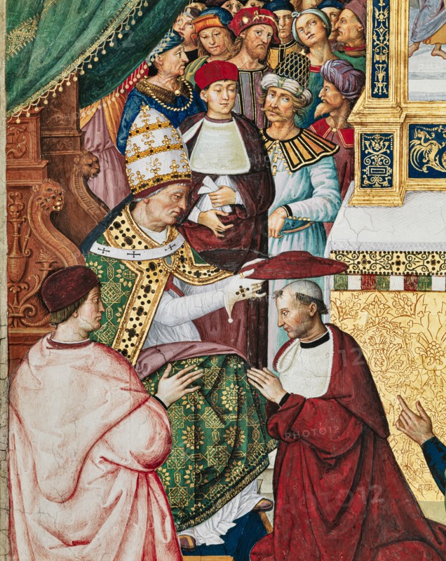 Fresco on the South-East wall of the Piccolomini Library in Siena